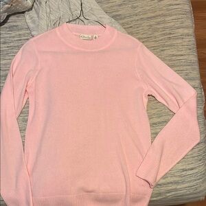 Kim Rogers Pink Crew Neck Sweater Soft Knit